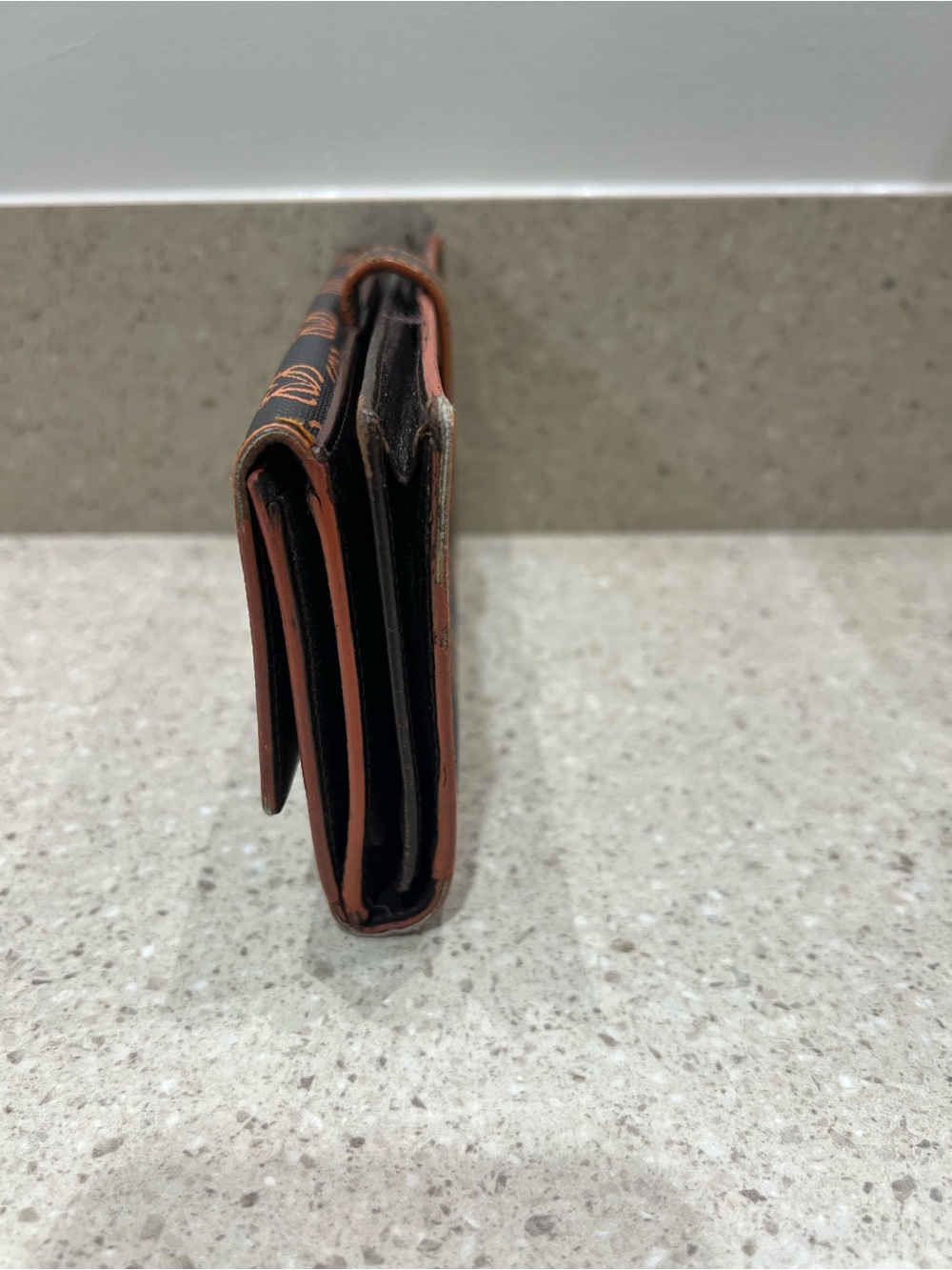 Loewe Black Wallet with Orange Anagram Print and Logo Plaque - Picture 6 of 12
